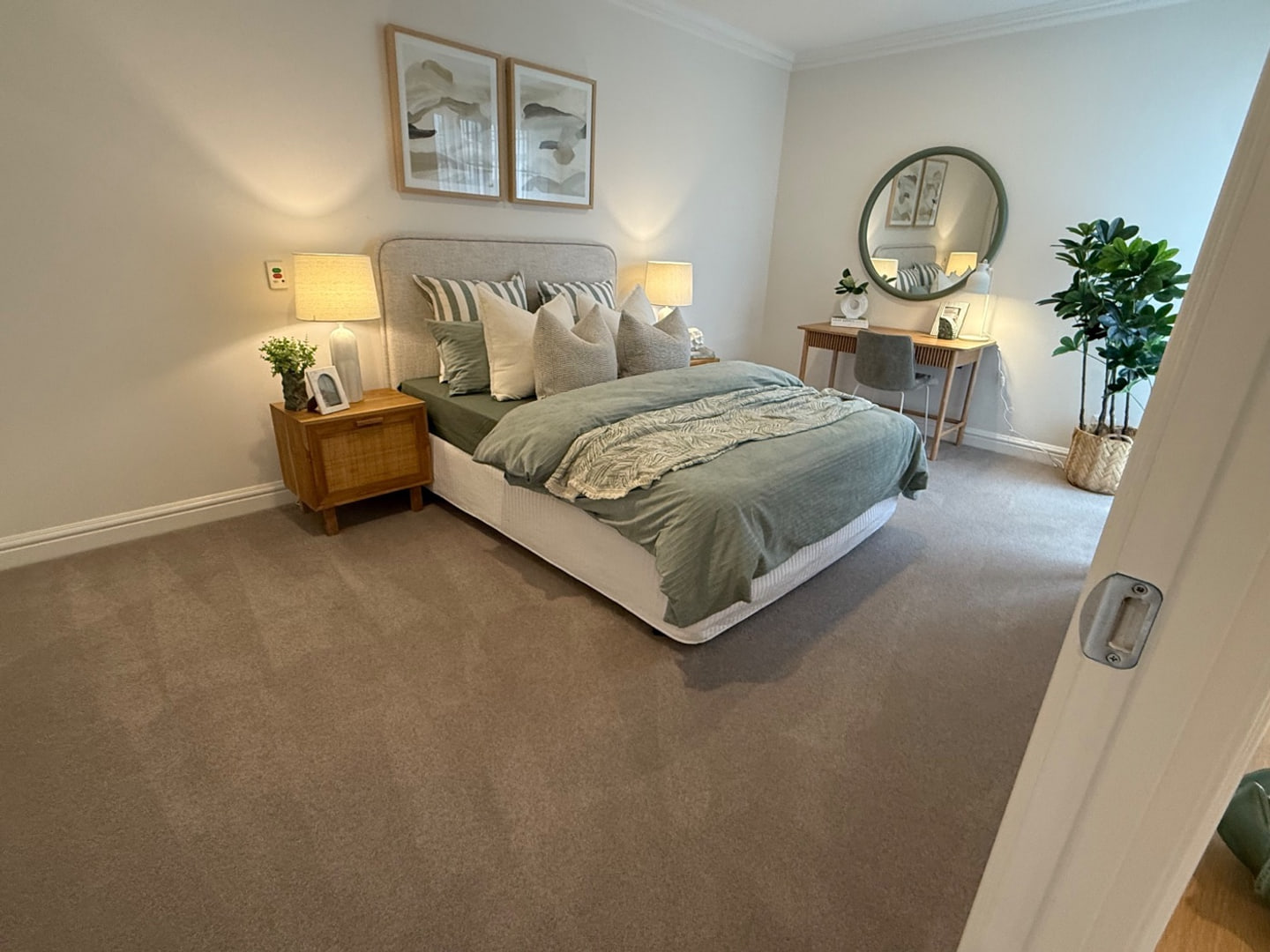 Prepared bedroom in an accessible residential setting
