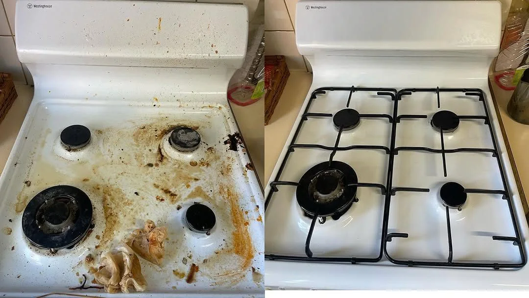 炉灶深度清洁前后对比