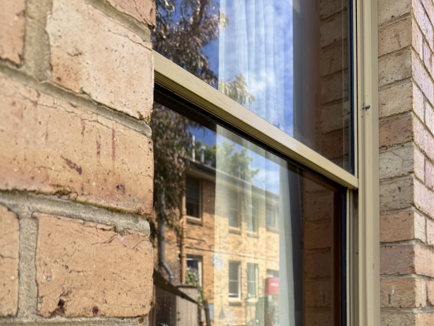 The same window glass after professional cleaning